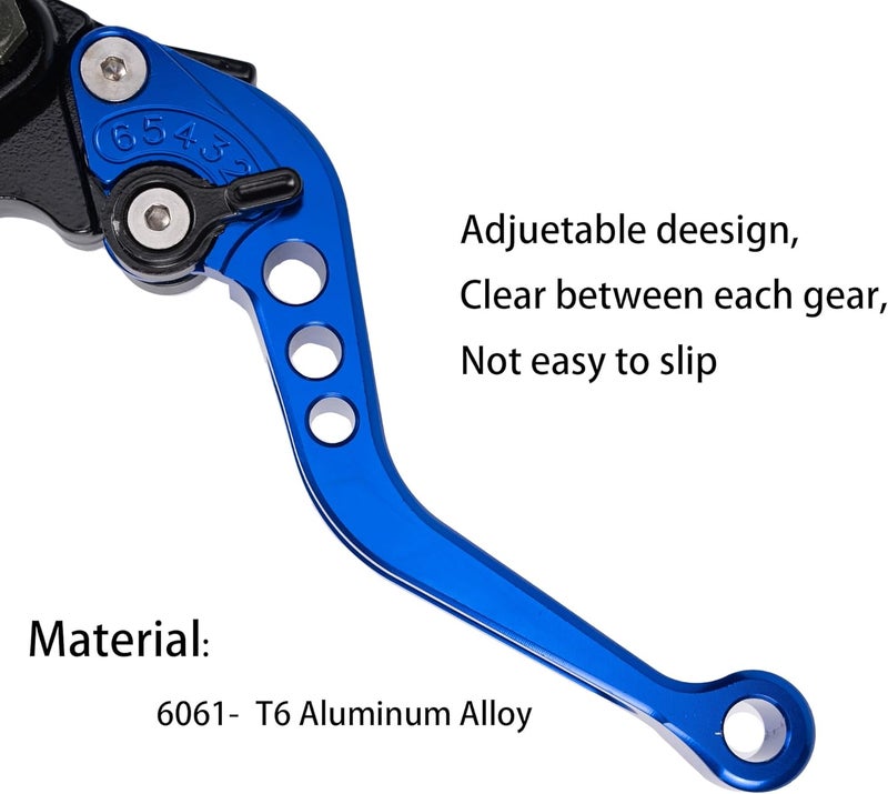 vatkan Universal Motorcycle Brake Lever 7/8" 22mm Hydraulic Brake ＆ Clutch Master Cylinder Reservoir Lever Left ＆ Right Modification Brake Clutch Lever for Harley Honda Kawasaki Suzuki Yamaha（Blue） - Image 4